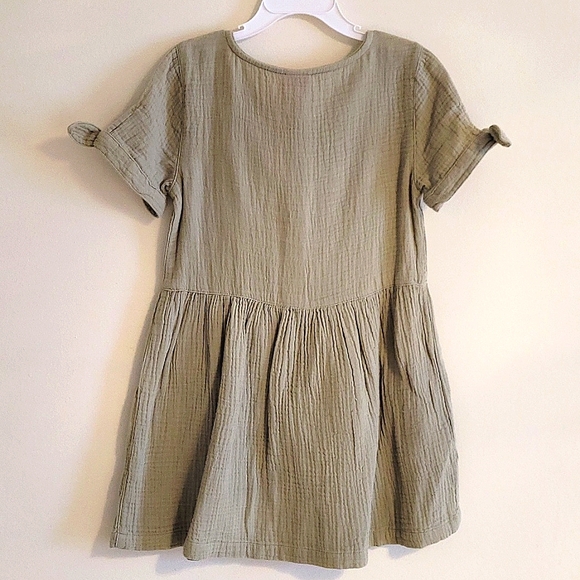 Crinkled cotton dress for girls - Picture 3 of 5